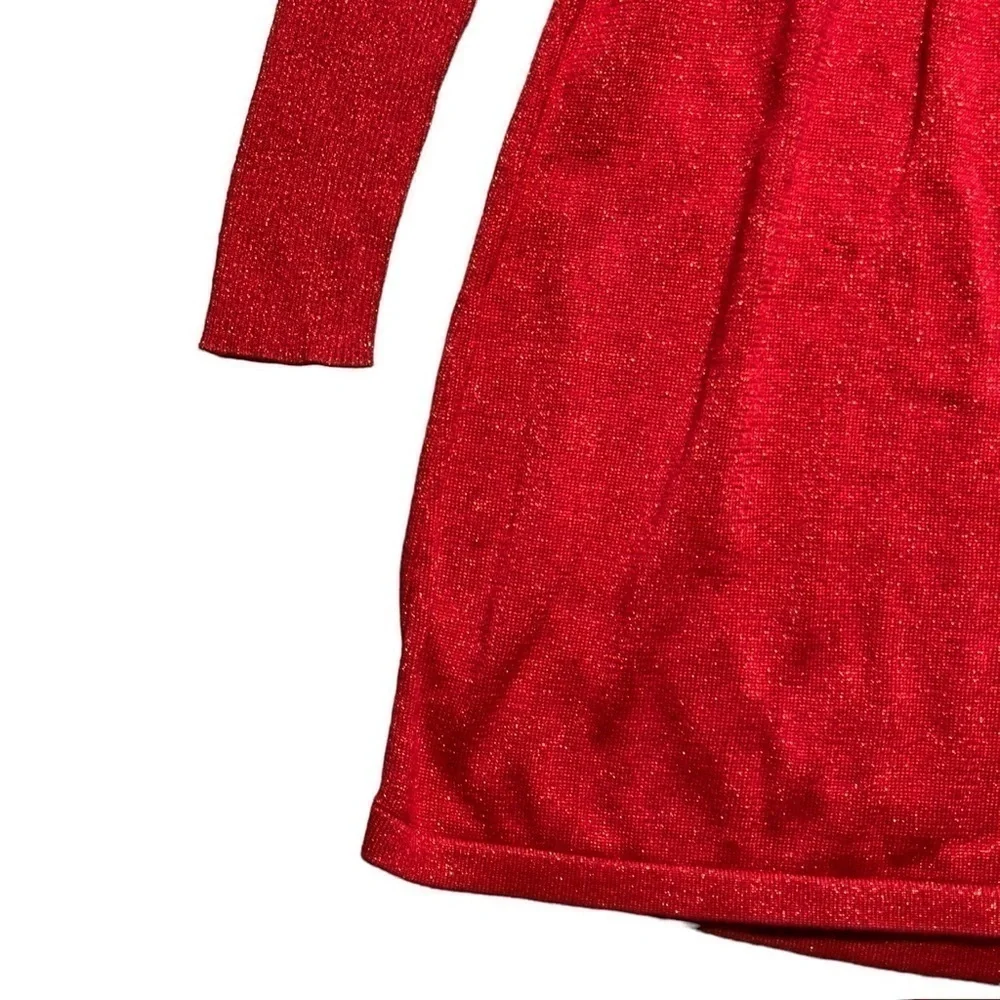 Free People Red Shimmer Mock Neck Sweater Dress | U.S. Woman’s XSmall
